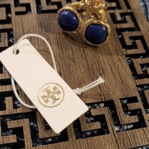 Tory Burch Gold and Navy Earrings